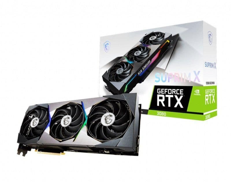 MSI SUPRIM X GeForce RTX 3080 LHR 12GB GDDR6X Silver / Black main image