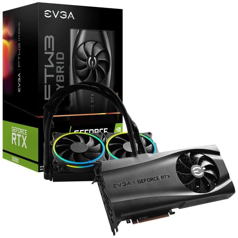 EVGA FTW3 ULTRA HYBRID GAMING GeForce RTX 3080 10GB GDDR6X Black main image