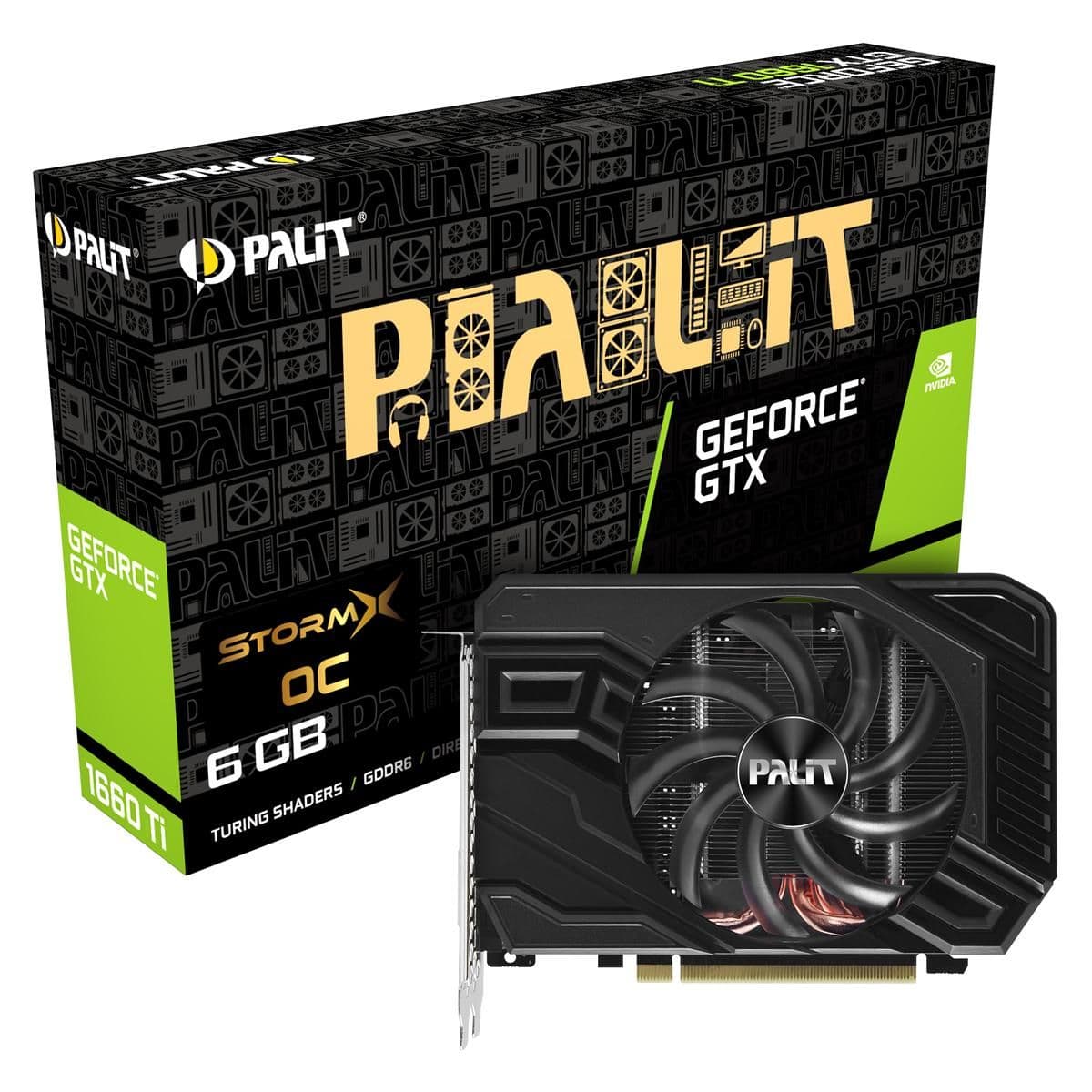 Palit GeForce GTX 1660 Ti StormX OC 6GB GDDR6 Black image
