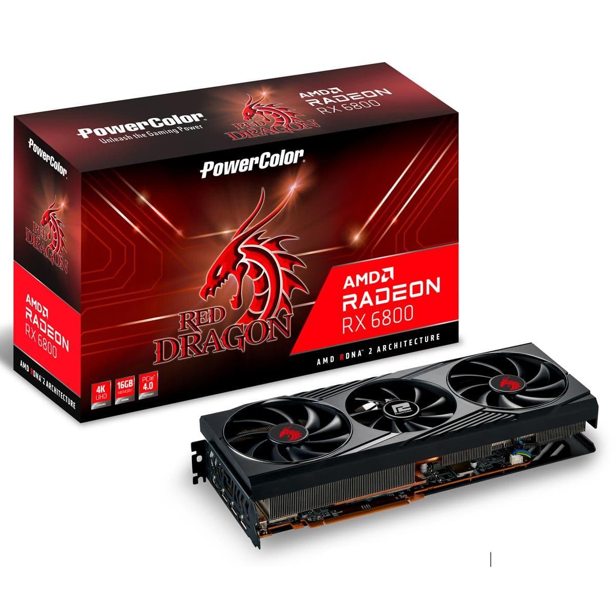 PowerColor Red Dragon OC Radeon RX 6800 16GB GDDR6 Black image