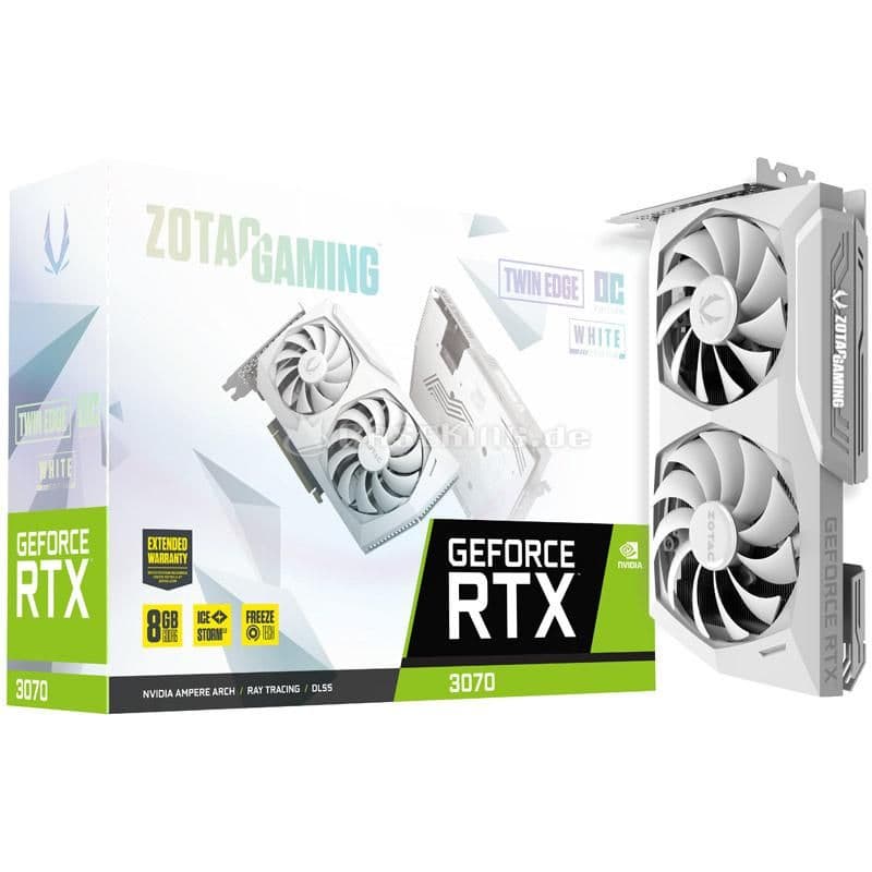 Zotac GeForce RTX 3070 LHR GAMING Twin Edge OC White Edition 8GB GDDR6 White image