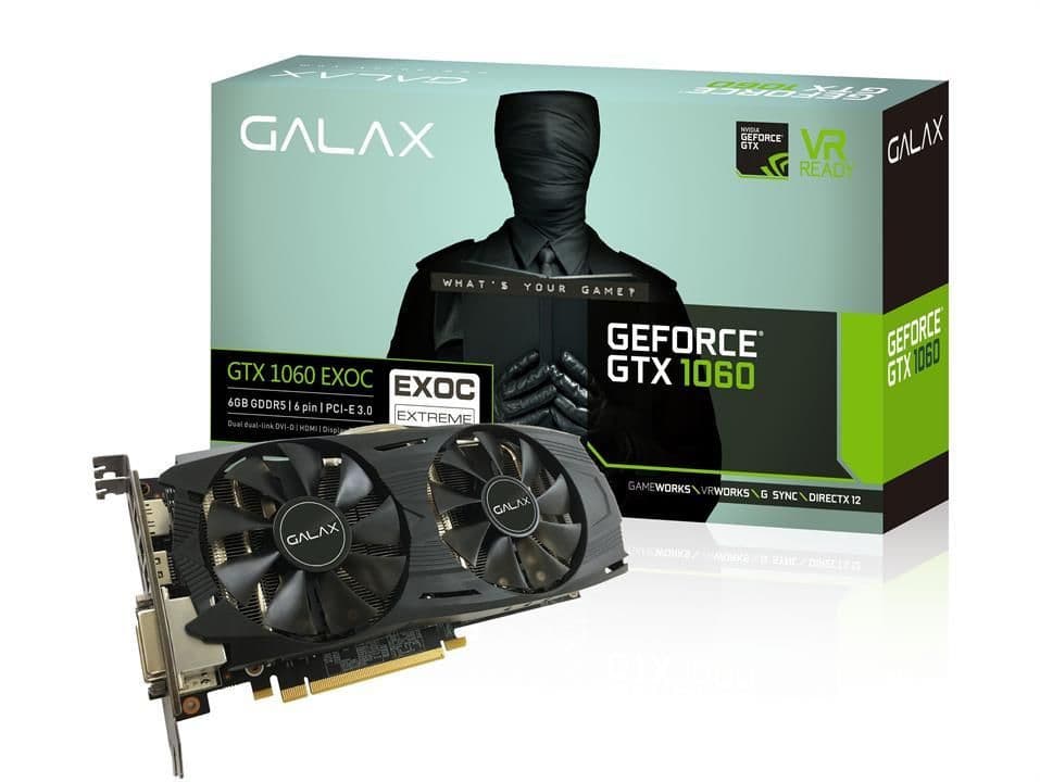 GALAX EX OC GeForce GTX 1060 6GB 6GB GDDR5 Black image