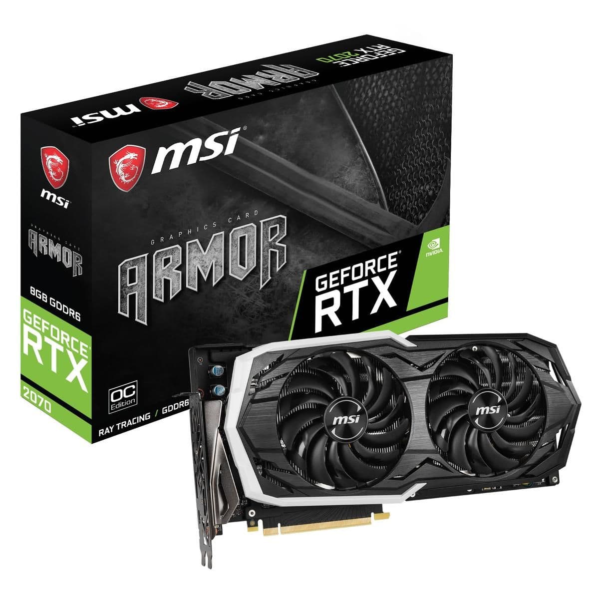 MSI ARMOR GeForce RTX 2070 8GB GDDR6 Black / Silver main image