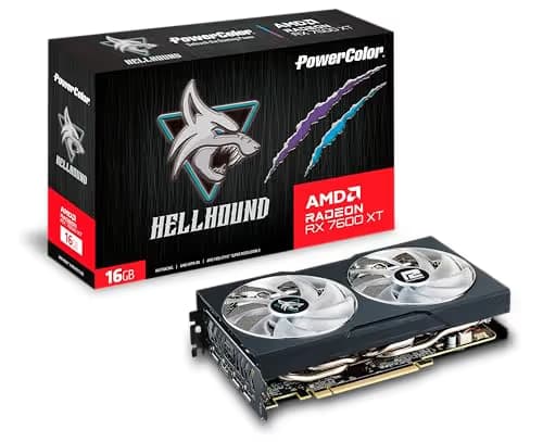 PowerColor Hellhound OC Radeon RX 7600 XT 16GB GDDR6 Black main image