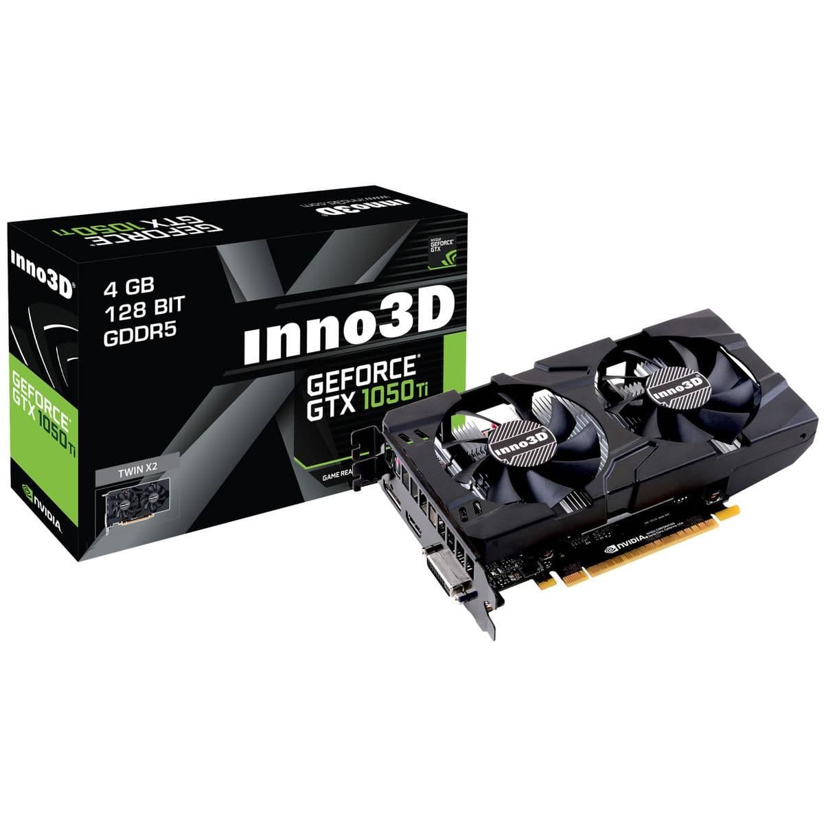 Inno3D Twin X2 GeForce GTX 1050 Ti 4GB GDDR5 Black / White main image