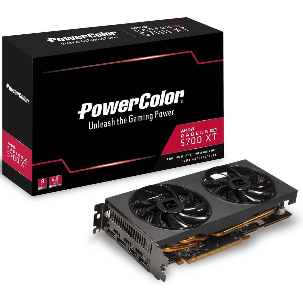 PowerColor AXRX 5700XT 8GBD6-3DH Radeon RX 5700 XT 8GB GDDR6 Black image