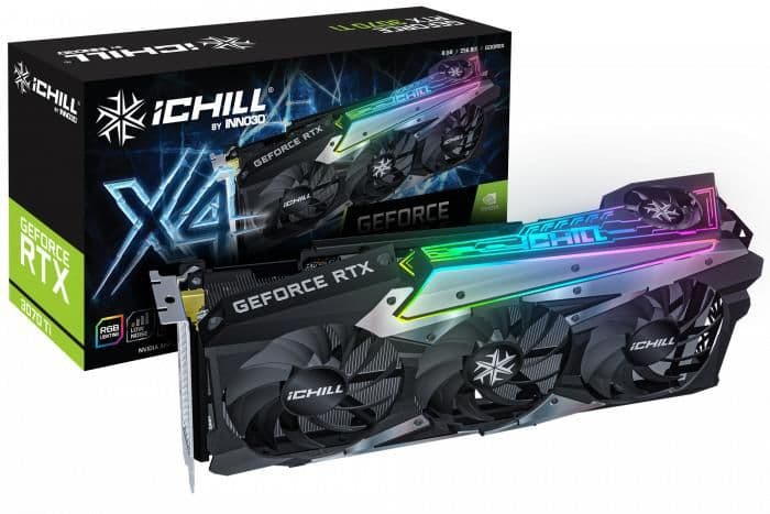 Inno3D iChill X4 GeForce RTX 3070 Ti 8GB GDDR6X Black / Silver image