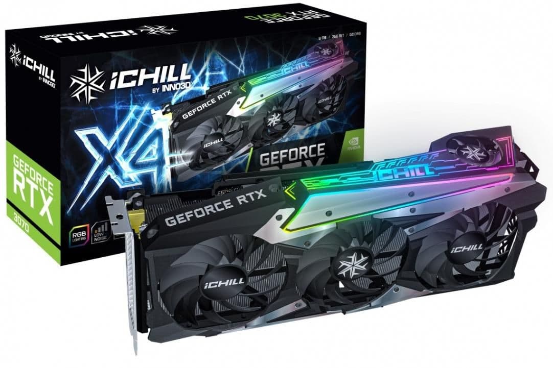 Inno3D GeForce RTX 3070 LHR iChill X4 8GB GDDR6 Black / Silver image