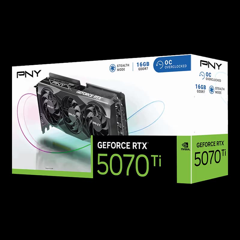 PNY GeForce RTX 5070 Ti 16GB Overclocked Triple Fan GDDR7 image