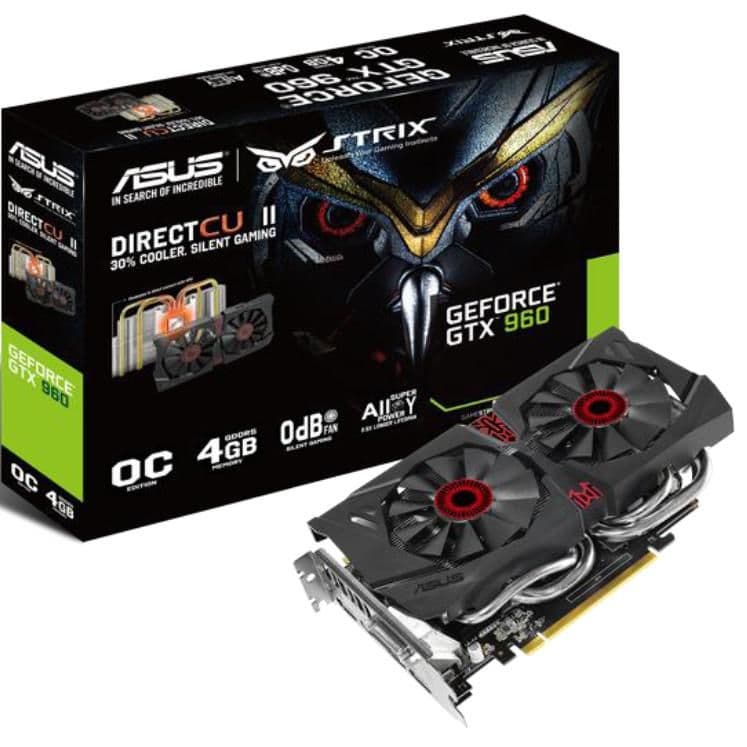 Asus STRIX DC2OC GeForce GTX 960 4GB GDDR5 Black / Red main image