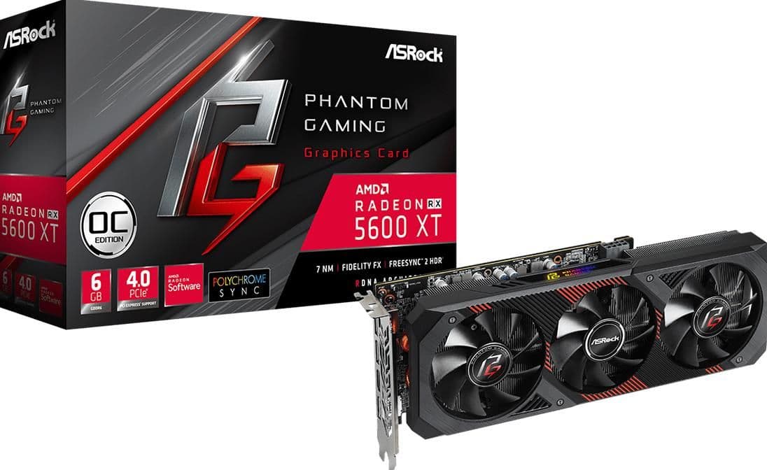 ASRock Phantom Gaming D OC Radeon RX 5600 XT 6GB GDDR6 Black / Red image
