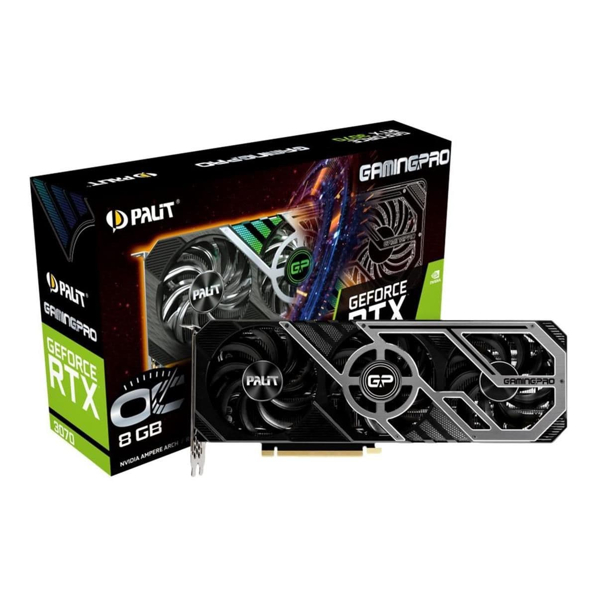 Palit GamingPro OC GeForce RTX 3070 LHR 8GB GDDR6 Black / Silver image