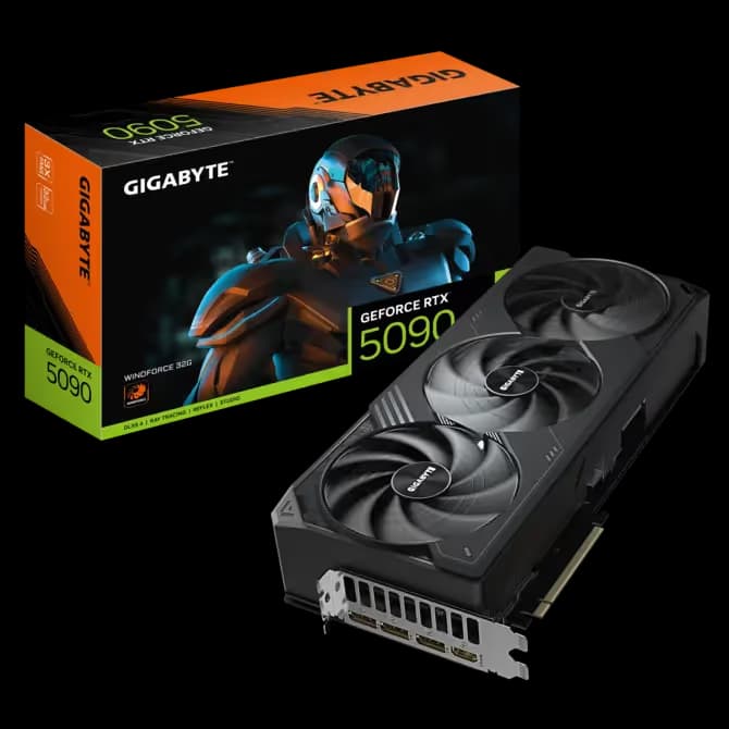 Gigabyte WINDFORCE GeForce RTX 5090 32GB GDDR7 Black image