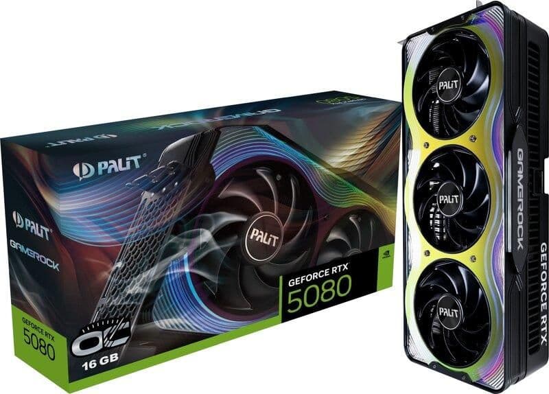 Palit GameRock OC GeForce RTX 5080 16GB GDDR7 Black main image