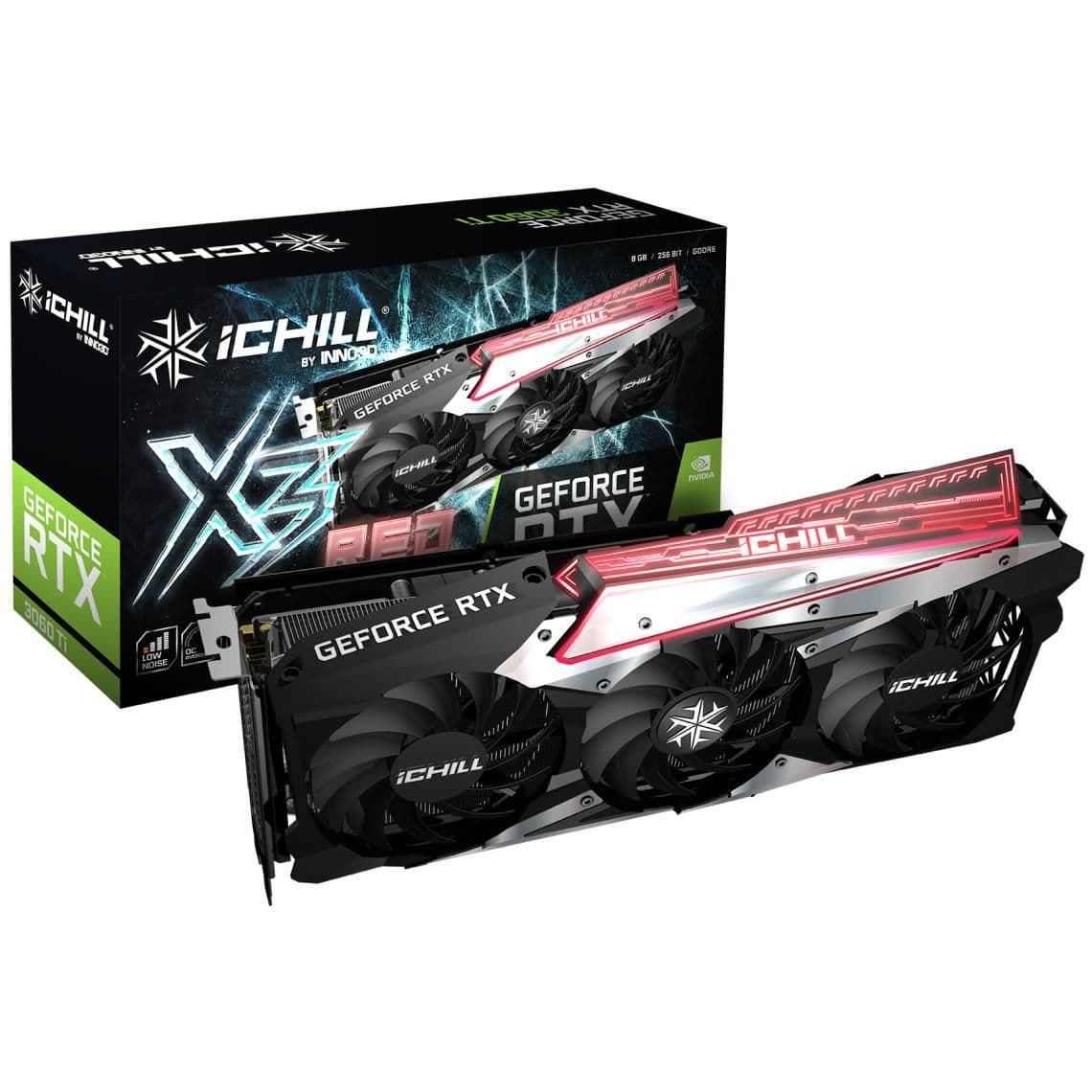 Inno3D iChill X3 RED GeForce RTX 3060 Ti 8GB GDDR6 Black / Red image