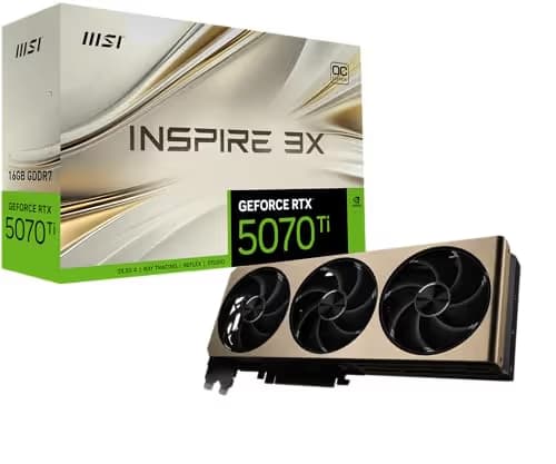 MSI GeForce RTX 5070 Ti 16G INSPIRE 3X OC PLUS Gold/Black image