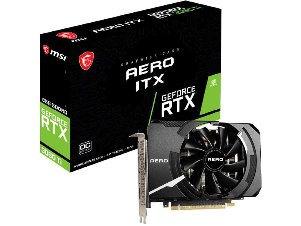 MSI GeForce RTX 3060 Ti LHR AERO ITX OC 8GB GDDR6 Black / Silver main image