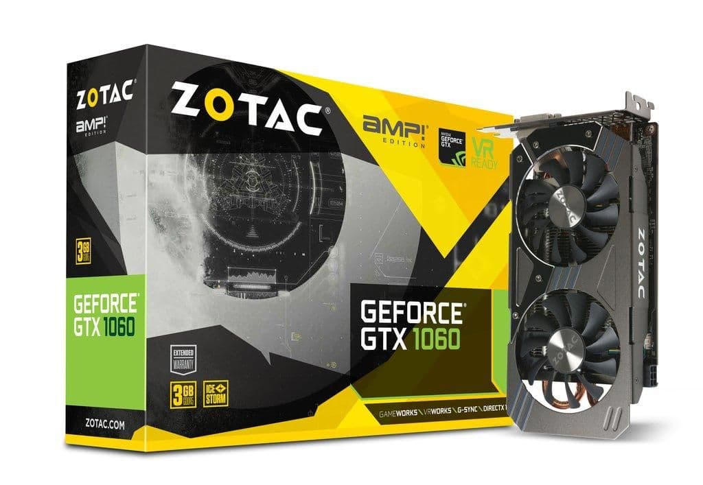 Zotac AMP GeForce GTX 1060 3GB GDDR5 Black / Silver image
