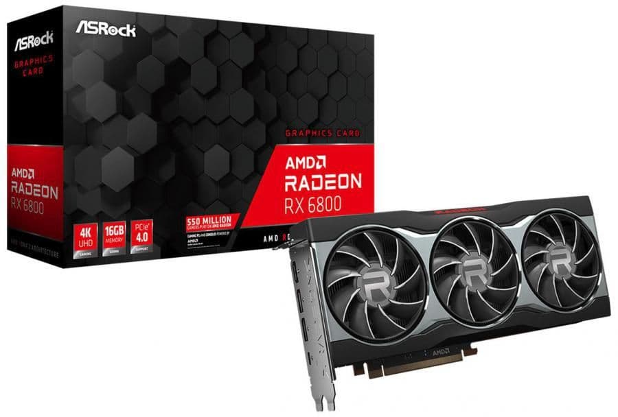 ASRock Radeon RX 6800 Radeon RX 6800 Black / Silver 16GB GDDR6 Black / Silver image
