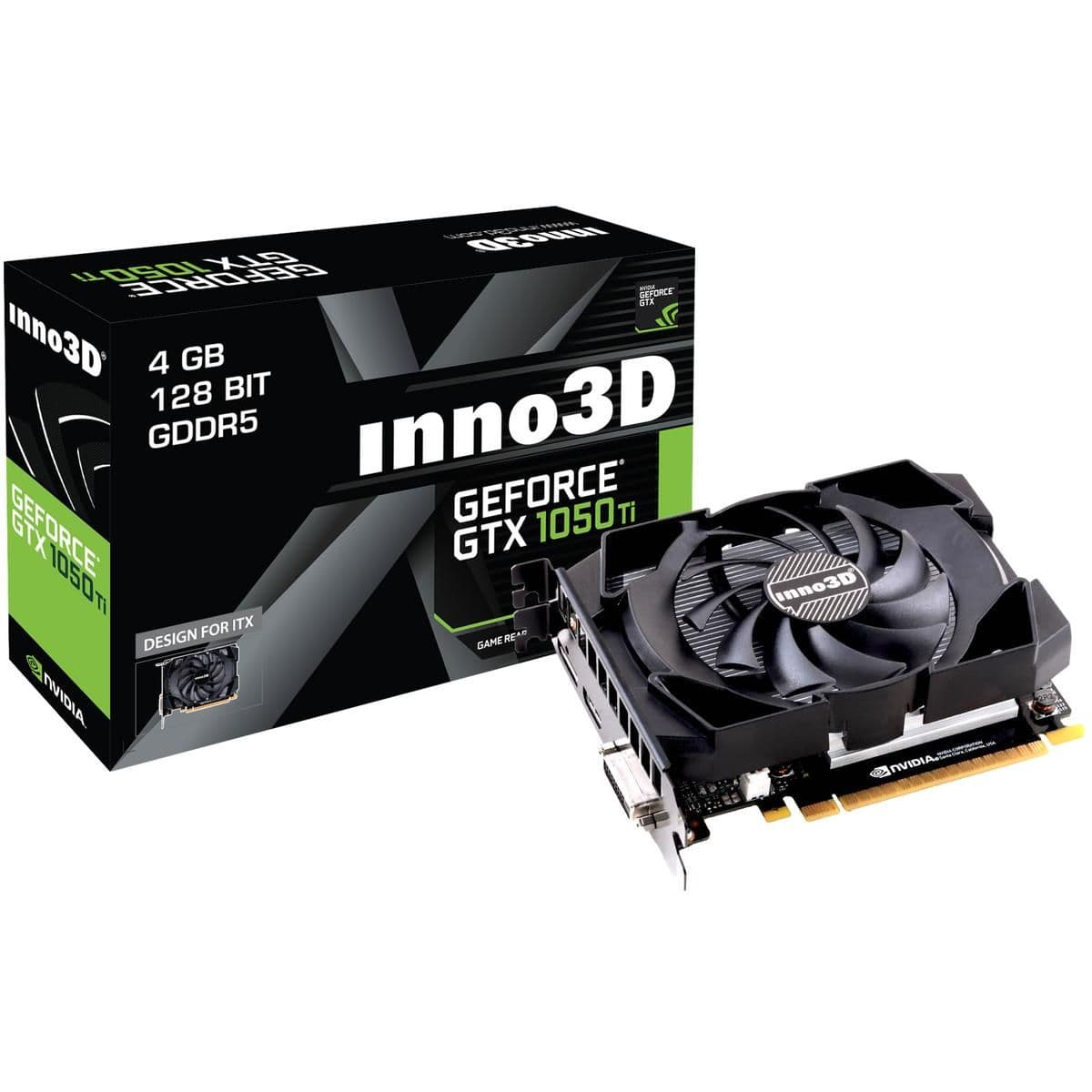 Inno3D Compact GeForce GTX 1050 Ti 4GB GDDR5 Black / White main image