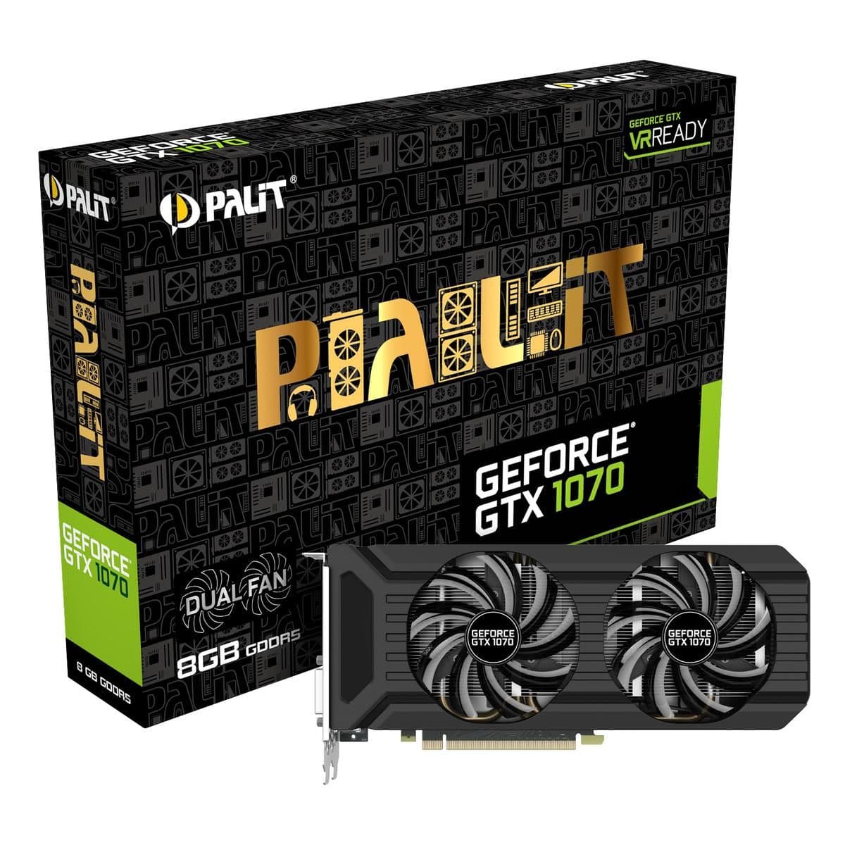 Palit Dual GeForce GTX 1070 8GB GDDR5 Black image