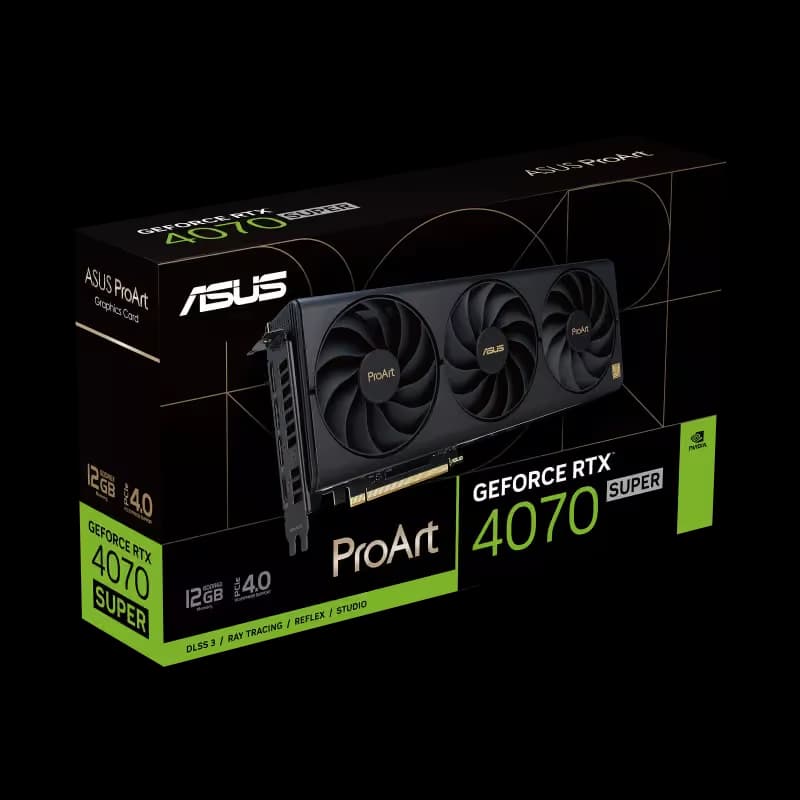 Asus ProArt Black / Gold GeForce RTX 4070 SUPER 12GB GDDR6X Black / Gold main image