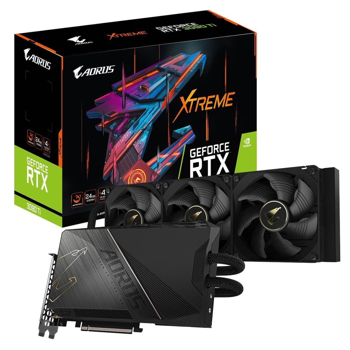 Gigabyte AORUS XTREME WATERFORCE GeForce RTX 3090 Ti 24GB GDDR6X Black main image