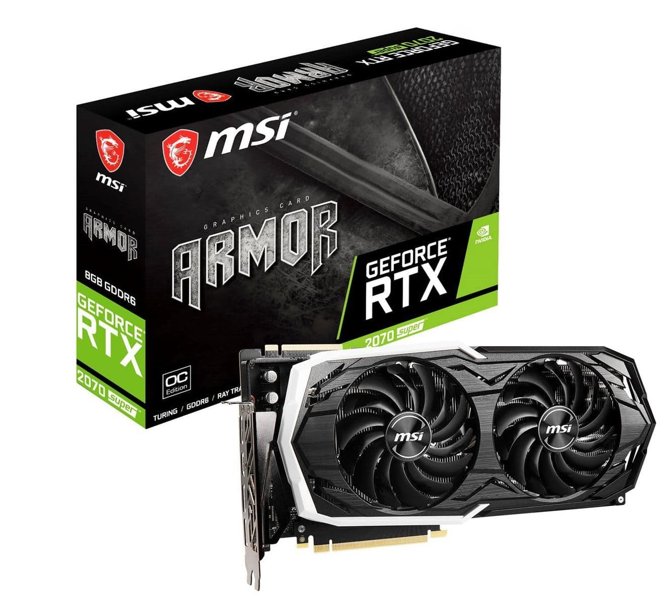 MSI ARMOR OC GeForce RTX 2070 SUPER 8GB GDDR6 Black / White image