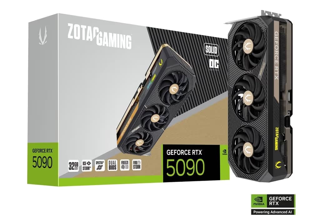 Zotac GAMING SOLID OC GeForce RTX 5090 32GB GDDR7 Black / Copper image
