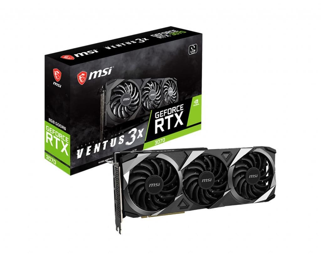 MSI VENTUS 3X GeForce RTX 3070 8GB GDDR6 Black / Silver main image