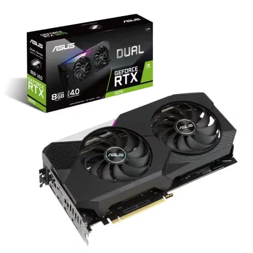 Asus DUAL V2 GeForce RTX 3070 LHR 8GB GDDR6 Black / Silver main image