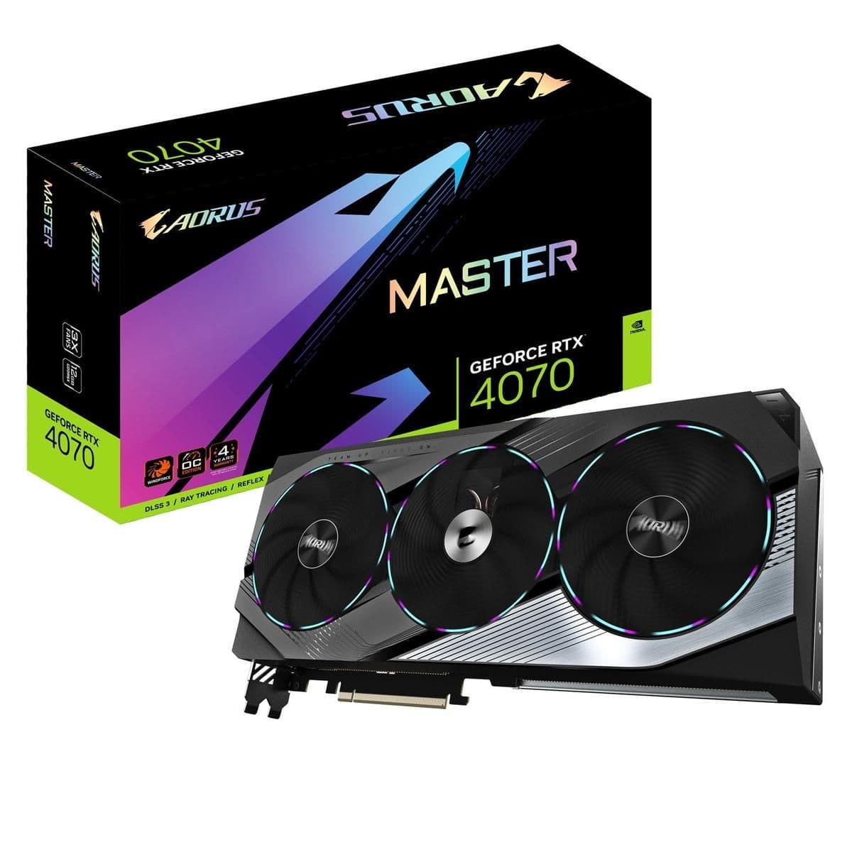 Gigabyte AORUS MASTER GeForce RTX 4070 12GB GDDR6X Black main image