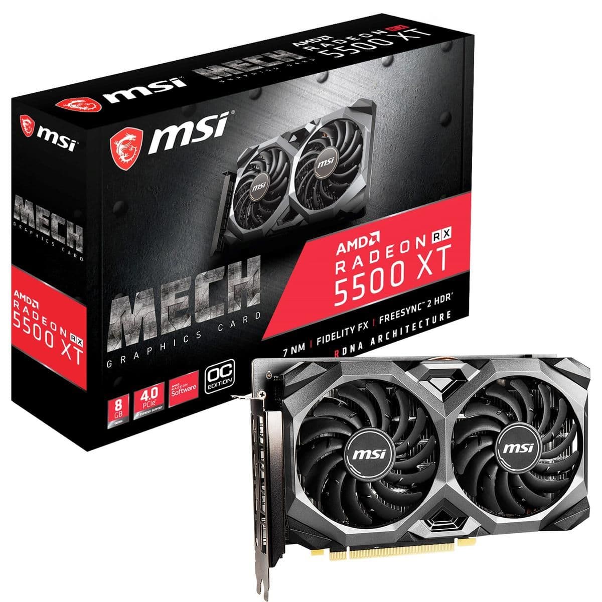 MSI Radeon RX 5500 XT MECH OC 8GB GDDR6 Black image