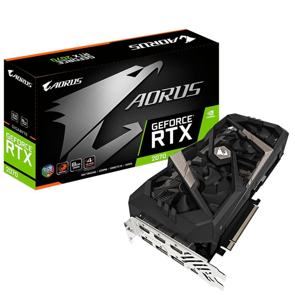 Gigabyte AORUS GeForce RTX 2070 8GB GDDR6 Black / Silver main image