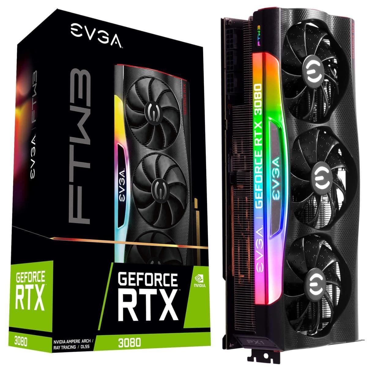 EVGA FTW3 GAMING GeForce RTX 3080 10GB GDDR6X Black / Red image