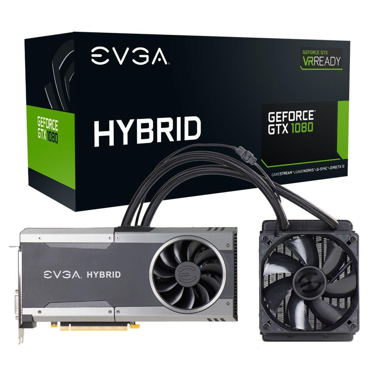 EVGA FTW3 HYBRID GAMING GeForce GTX 1080 8GB GDDR5X Black / Silver image