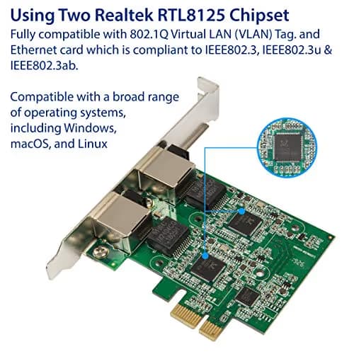 Syba SD-PEX24066 2 x 2.5 Gb/s Ethernet PCIe x1 image