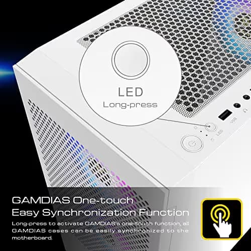 GAMDIAS TALOS E3 MESH ATX Mid Tower White Tempered Glass image