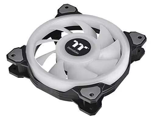Thermaltake Riing Quad 14 RGB Radiator TT Premium Edition 140mm Black RGB PWM 60.17 CFM 3-Pack image