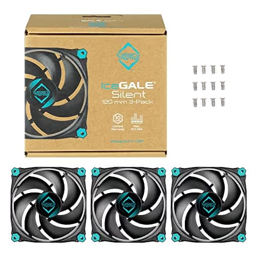 Iceberg Thermal IceGALE 120mm Black / Blue Silent 30 CFM 3-Pack image