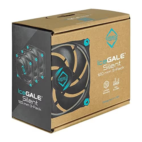 Iceberg Thermal IceGALE 120mm Black / Blue Silent 30 CFM 3-Pack image