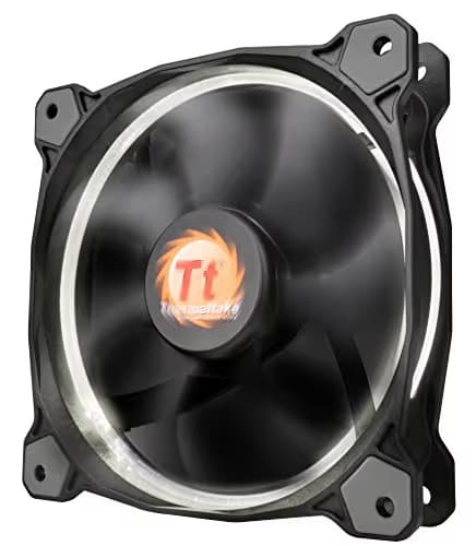 Thermaltake Riing 120mm Black / White 40.6 CFM White LED 1-Pack image