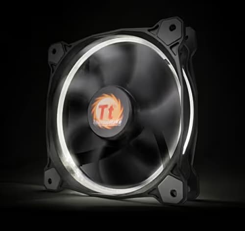 Thermaltake Riing 120mm Black / White 40.6 CFM White LED 1-Pack image