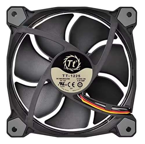 Thermaltake Riing 120mm Black / White 40.6 CFM White LED 1-Pack image