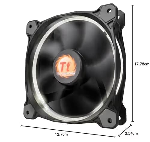 Thermaltake Riing 120mm Black / White 40.6 CFM White LED 1-Pack image