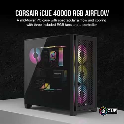 Corsair iCUE 4000D RGB AIRFLOW Mid-Tower ATX Case - Black  image