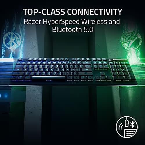 Razer DeathStalker V2 Pro Razer Red Low-Profile Optical Linear RGB Wireless Gaming Keyboard image