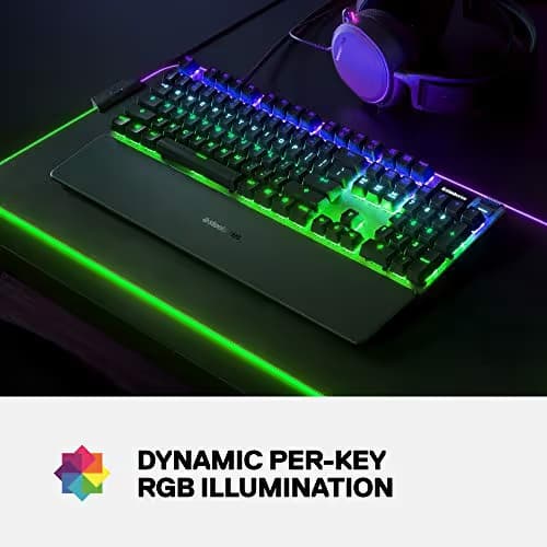 SteelSeries Apex 7 RGB Wired SteelSeries QX2 Red Mechanical Gaming Keyboard image