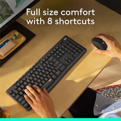Logitech MK295 Silent Wireless/Wired Standard Keyboard with Optical Mouse image