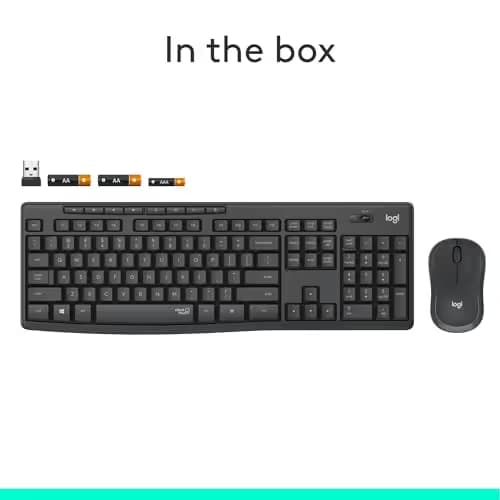 Logitech MK295 Silent Wireless/Wired Standard Keyboard with Optical Mouse image